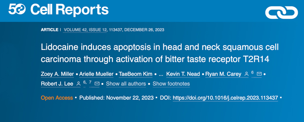 Lidocaine induces apoptosis in head and neck squamous cell carcinoma through activation of bitter taste receptor T2R14
